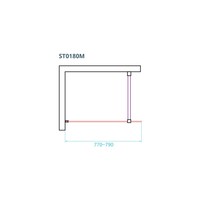 Inloopdouche Van Rijn ST01 Met Stabilisatiestang 80x200 cm Helder Glas 8 mm Mat Zwart