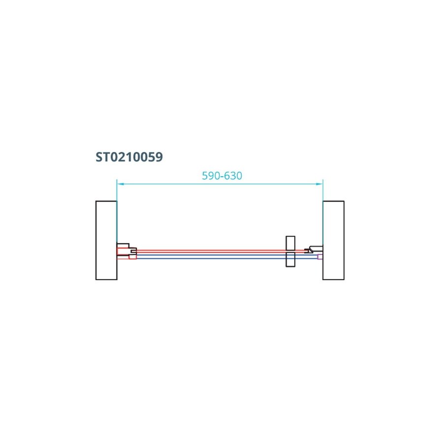 Nisdeur Van Rijn ST02 Draaideur 60x200 cm 6 mm Chroom