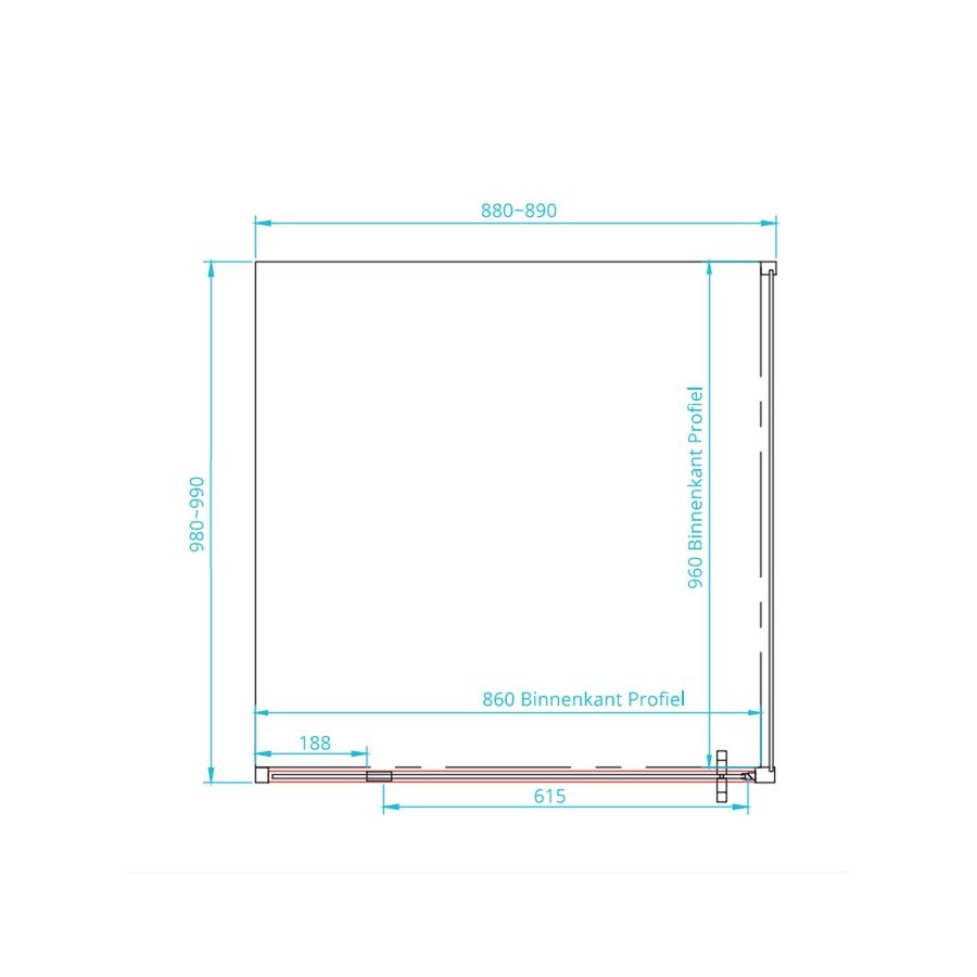 Hoek Douchecabine Van Rijn ST04 Helder Glas 90x100x200 cm 6 mm Aluminium Zwart