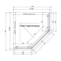 Douchecabine Van Rijn ST05 Vijfhoek Met Standaard Deur 100x200 cm 8 mm Helder Glas Chroom