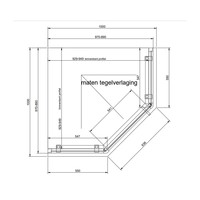 Douchecabine Van Rijn ST05 Vijfhoek 100x200 cm 8 mm Helder Glas Aluminium Zwart