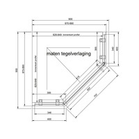 Douchecabine Van Rijn ST05 Vijfhoek Met Standaard Deur 90x200 cm 8 mm Helder Glas Zwart