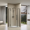 van Rijn Douchecabine Van Rijn ST05 Kwartrond Aluminium 90x200 cm 8 mm Helder Glas Zwart