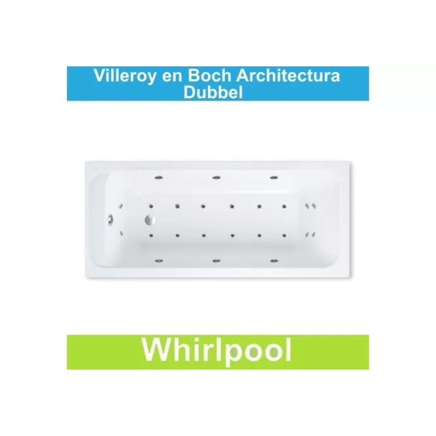 Ligbad Villeroy & Boch Architectura 170x75 cm Balboa Whirlpool systeem Dubbel