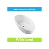 Vrijstaande Whirlpool Wiesbaden Ellips 180x90x58 cm Luchtsysteem Met RVS Jets Wit