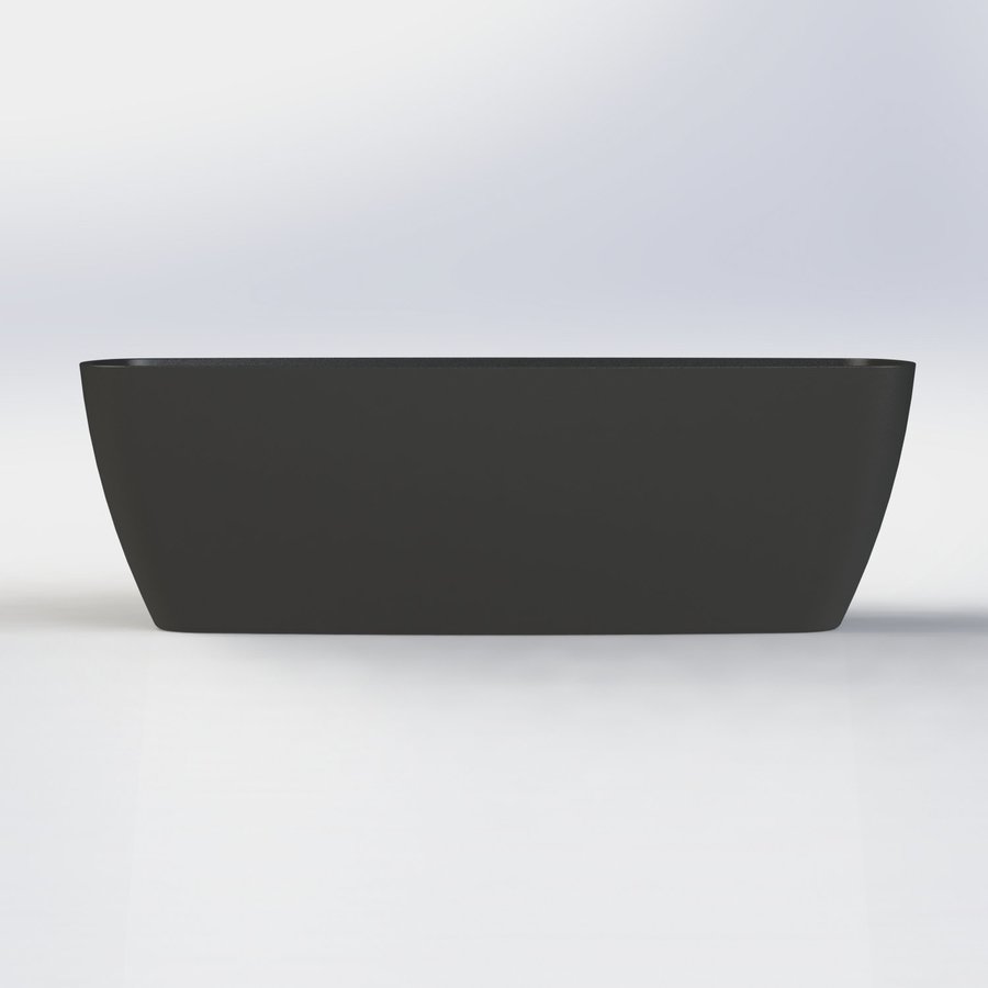 Vrijstaand Ligbad Boss & Wessing Cali 174x78x55 cm Cast Marble Mat Zwart