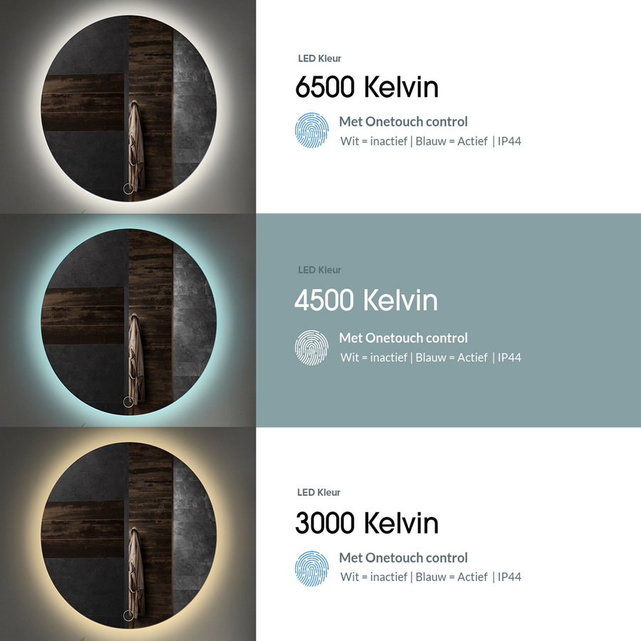 Badkamerspiegel BWS Riono 40x100cm Verticaal LED