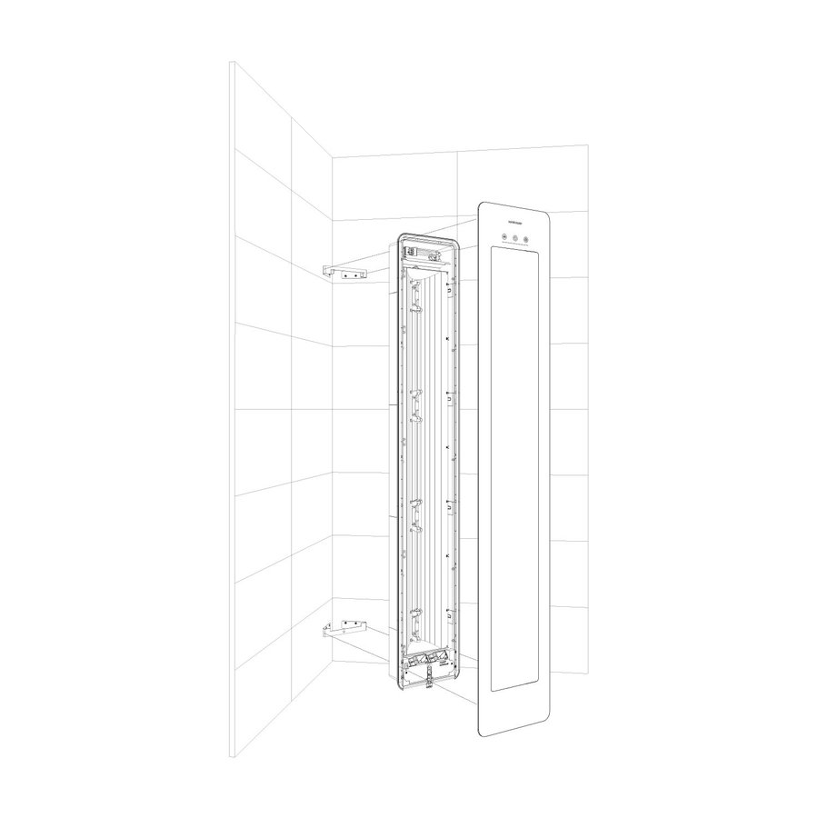 Sunshower One M Round Infrarood 140x33 cm Inbouw - Opbouw vlak of hoek White