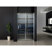 Schuifdeur Tweedelig Aqua Splash Hayes 120x200 cm Helder Glas Aluminium Profiel Chroom