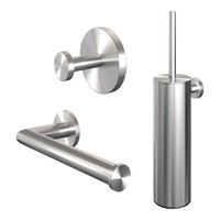 Toiletaccessoire Set Brauer Brushed 3-in-1 met PVD coating Geborsteld RVS
