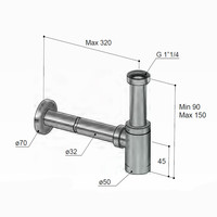 Fontein Sifon Hotbath Cobber Rond Geborsteld Koper Living Colours