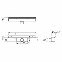 RVS Douchegoot Compact 50 Muurgoot Zero 70 t/m 120cm