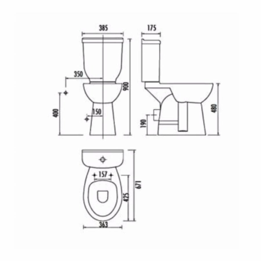 Toiletpot Staand Verhoogd +8 Cm Wit Compleet (Pk)