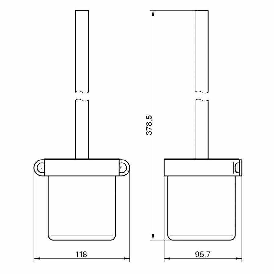 Toiletborstel Haceka Ixi 38x10 cm RVS