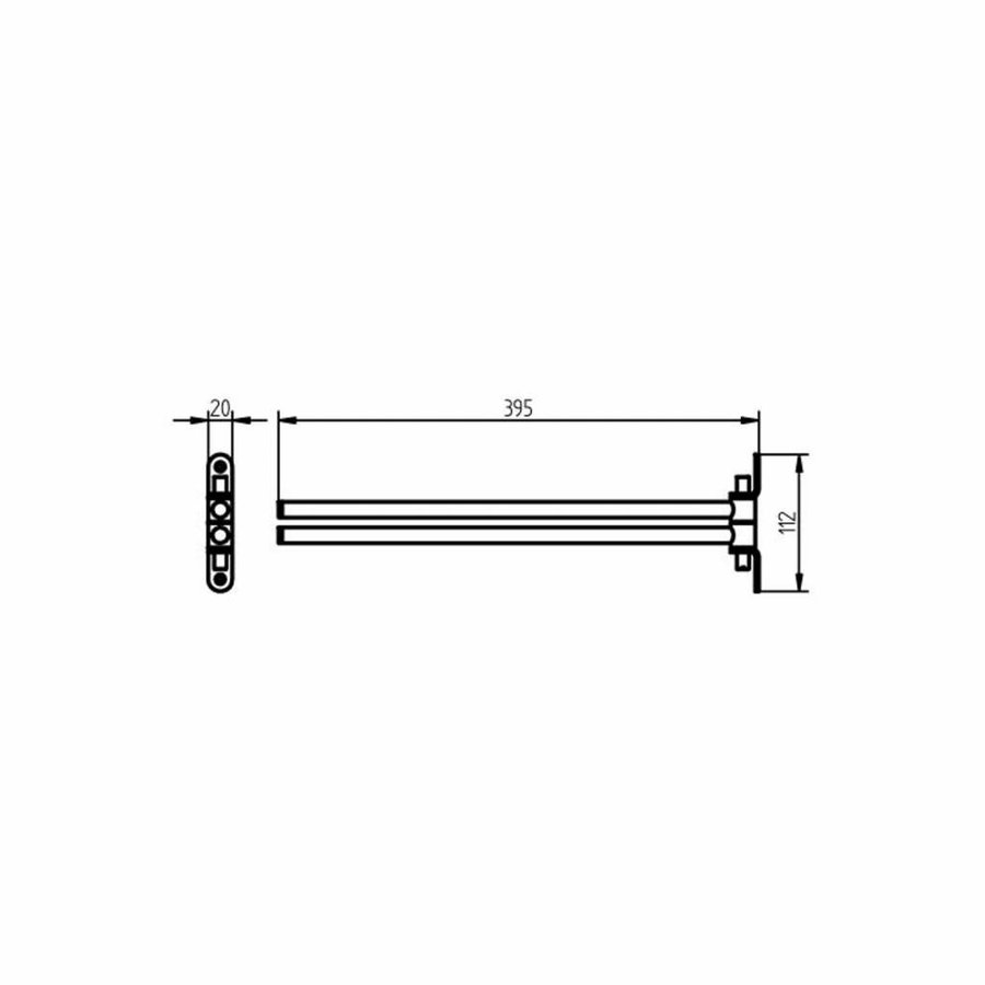 Handdoekhouder Draaibaar Ixi 39.5x11.2x2 cm RVS