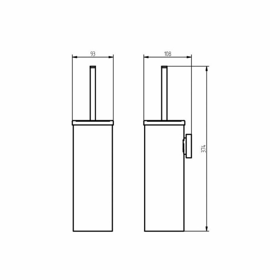 Toiletborstel Haceka Kosmos 38x10 cm Metaal Mat Wit