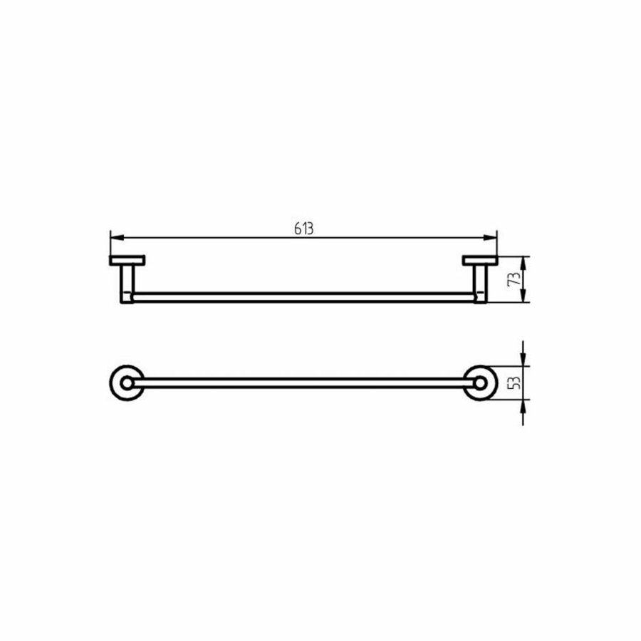 Handdoekhouder Kosmos Enkel 60x7.5 cm Mat Wit