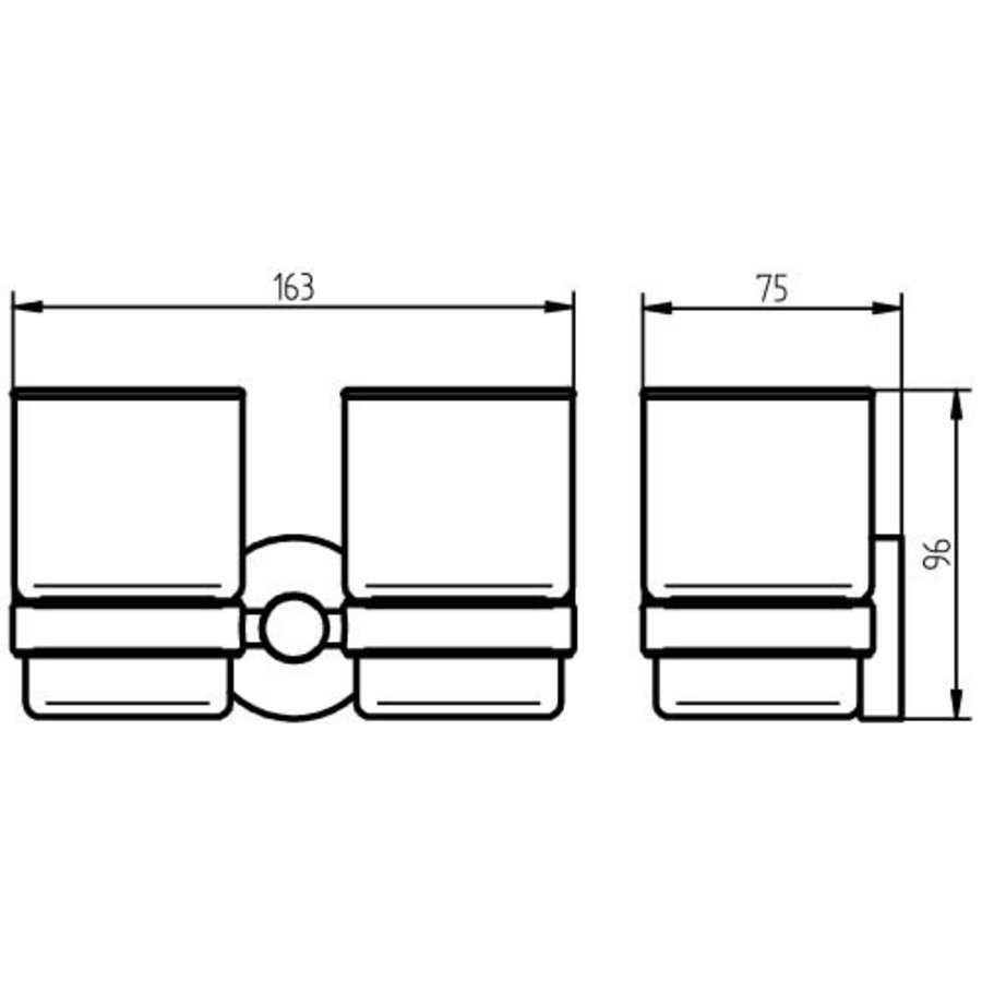 Dubbele Bekerhouder Haceka Kosmos Chroom