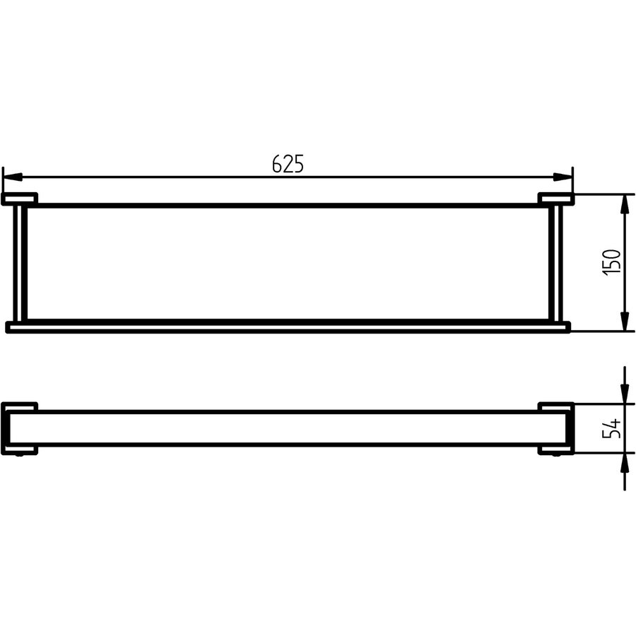 Planchet Haceka Edge 64.5x13 cm Chroom