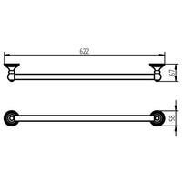 Handdoekhouder Haceka Allure Enkel 550 mm Chroom