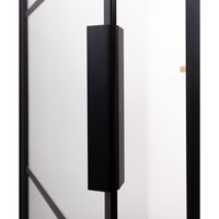 Douchedeur met Vast Paneel Riho Grid 130x200 cm 6 mm Helderglas Zwarte Profielen