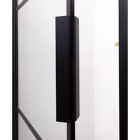 Douchedeur met Klapdeur Riho Grid 90x200 cm 6 mm Helderglas Zwarte Profielen