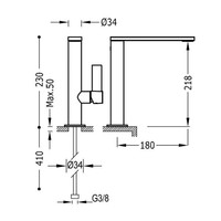 Wastafelmengkraan Tres Project 1-Hendel Uitloop Recht 22 cm Rond Mat Zwart