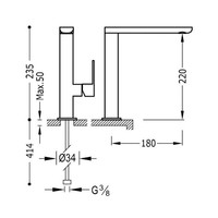 Wastafelmengkraan Tres Loft 1-Hendel Uitloop Recht 22 cm Rond Mat Zwart