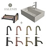 Salenzi Salenzi Fonteinset Spy 40x30 cm Mat Grijs (Keuze uit 8 kranen in 4 kleuren)