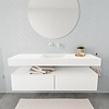 Badkamermeubel AQS Ibiza 150 cm Twee Soft-Close Lades Solid Surface Wastafel Mat Wit (acht varianten)
