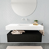 Badkamermeubel AQS Ibiza 120 cm Solid Surface Mat Zwart Wastafel Mat Wit (acht varianten)