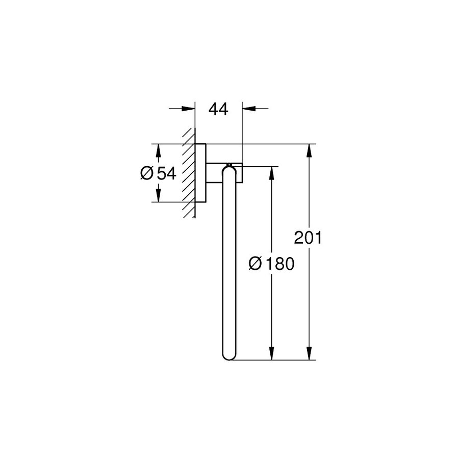 Handdoekring Grohe Essentials Hard Graphite Geborsteld