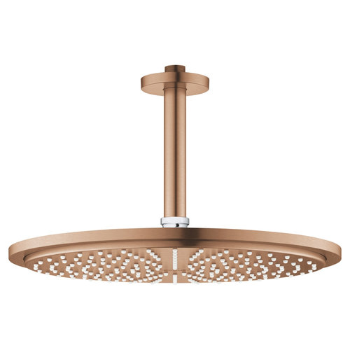 Regendoucheset Grohe Rainshower Cosmopolitan Metal 31 cm met Plafondarm Warm Sunset Geborsteld 