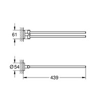 Handdoekhouder Grohe Essentials 44 cm Warm Sunset Geborsteld