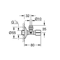 Hoekstopkraan Grohe Angle Valves Supersteel