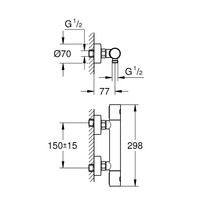 Thermostaatkraan Grohe Grohtherm 1000 Cosmopolitan M Opbouw Douchekraan Hard Graphite Geborsteld