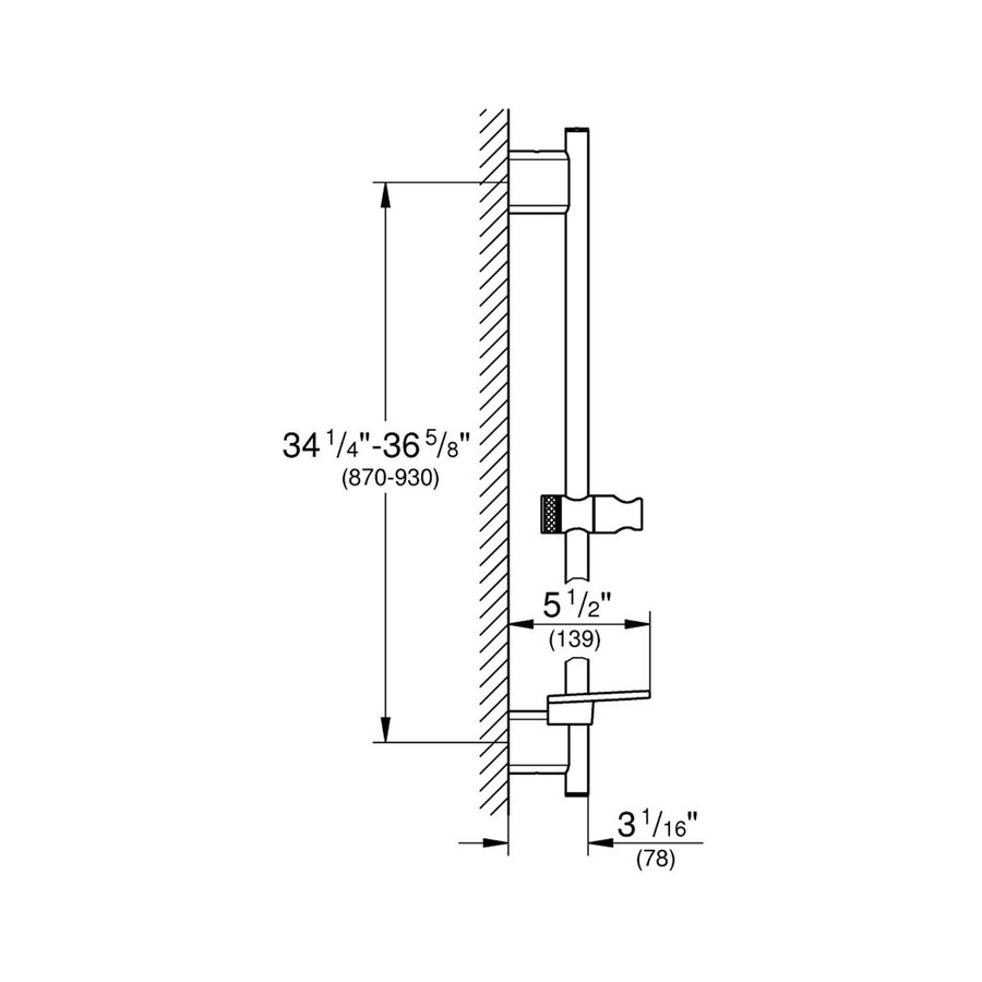 Glijstang Grohe Rainshower SmartActive 90 cm Cool Sunrise Geborsteld