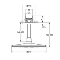 Regendoucheset Grohe Rainshower SmartActive 31 cm met Plafondarm Hard Graphite Geborsteld