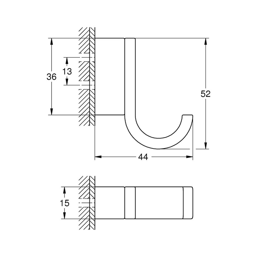 Handdoekhaak Grohe Selection Hard Graphite Geborsteld