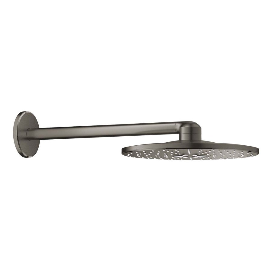 Regendoucheset Grohe Rainshower SmartActive 31 cm met Wandarm Hard Graphite Geborsteld