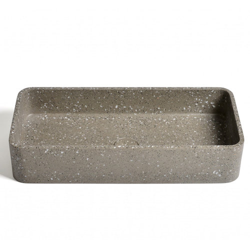 Waskom Ideavit Idea.Max 60x28x12 cm Rechthoek Terrazzo Grijs/Bruin 