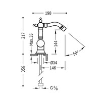 Bidetmengkraan Tres Clasic Opbouw 1 Hendel RVS