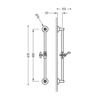 Glijstang Tres Clasic 60 cm RVS