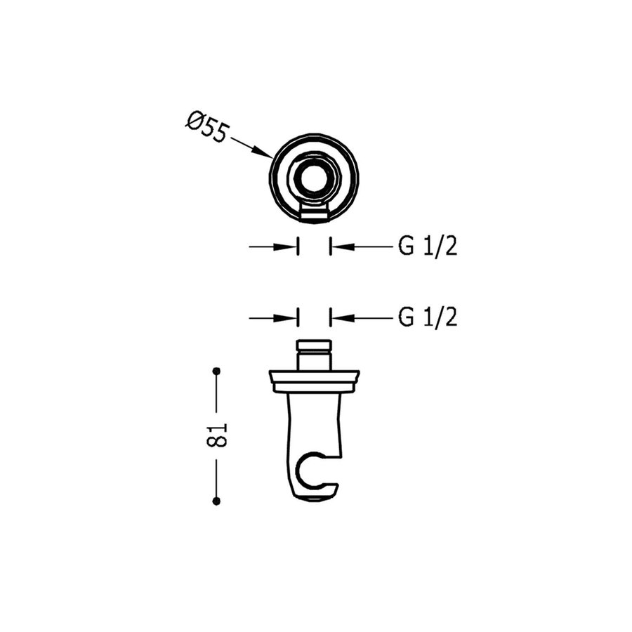 Handdouchehouder Tres Clasic Met Watertoevoer RVS