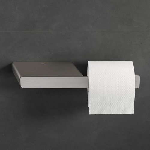 Toiletrolhouder Zonder Klep Met Planchet Geesa Shift Geborsteld RVS 