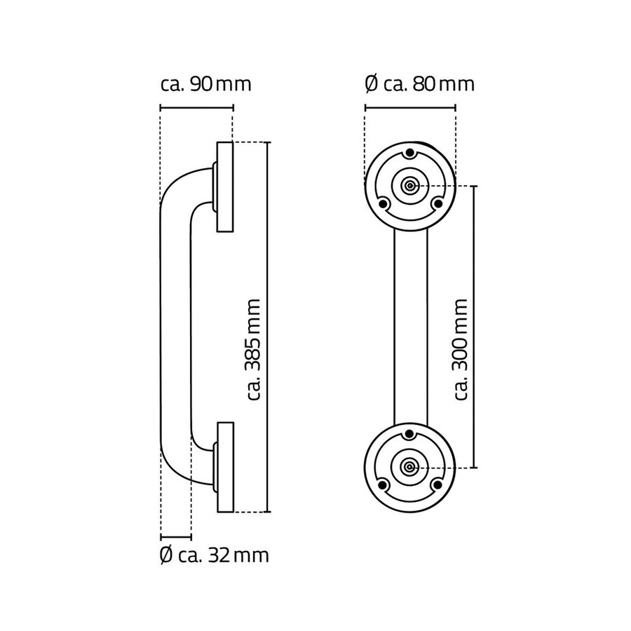 Badgreep Wiesbaden Ridder Sam 30 cm Mat Zwart