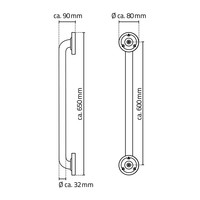 Badgreep Wiesbaden Ridder Sam 60 cm Mat Zwart