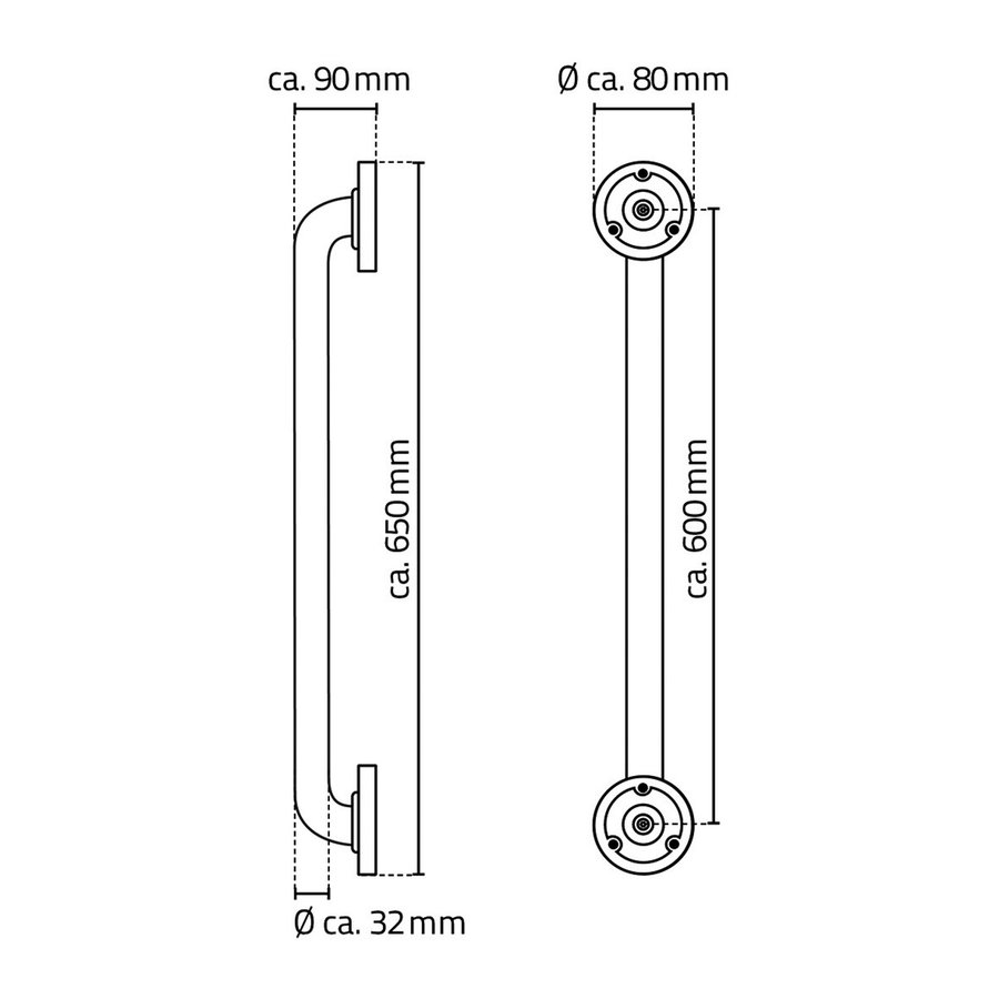 Badgreep Wiesbaden Ridder Sam 60 cm Mat Zwart