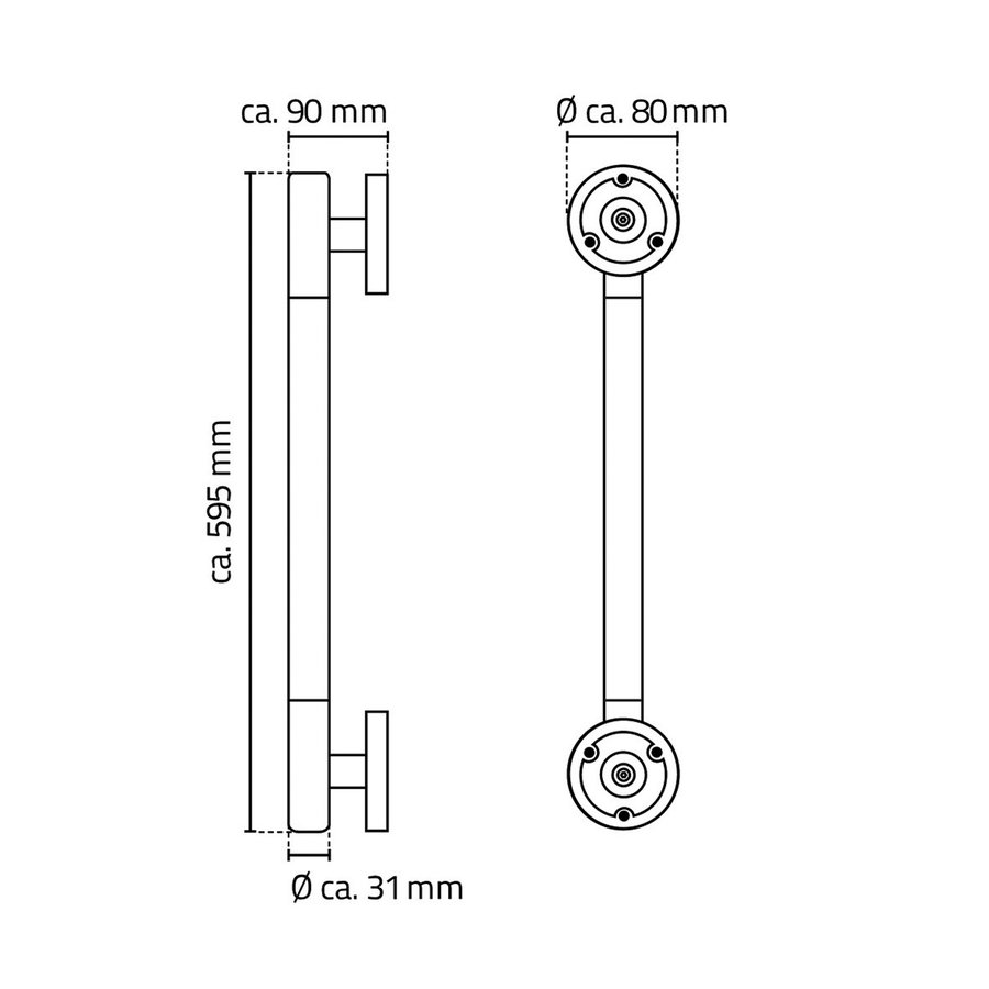 Badgreep Met Softgrip Wiesbaden Ridder Ken 60 cm Chroom