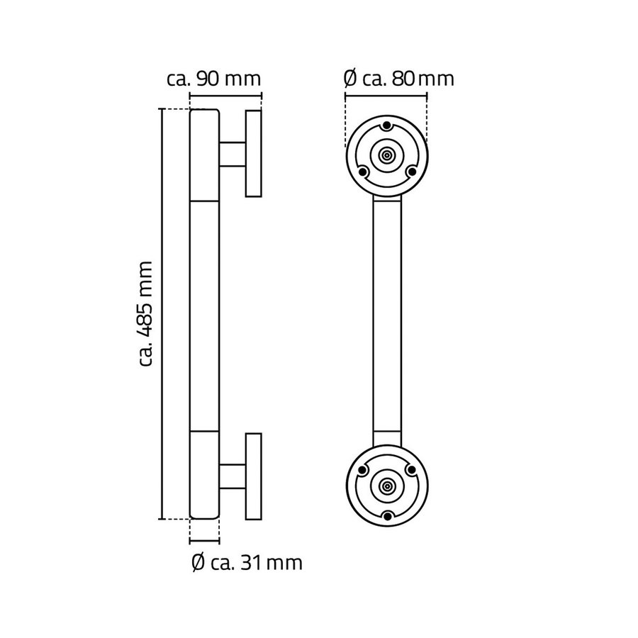 Badgreep Met Softgrip Wiesbaden Ridder Ken 50 cm Chroom